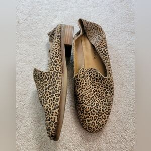 Lucky Brand Cheeath Print Leather Suede Loafers Size 7.5